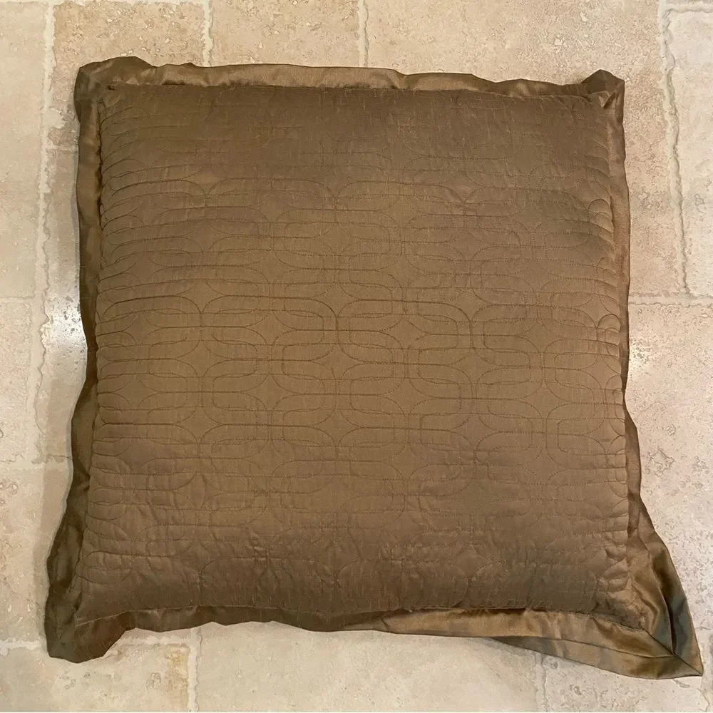 Custom Silk Textured Gold Euro Pillows, Set of 2
